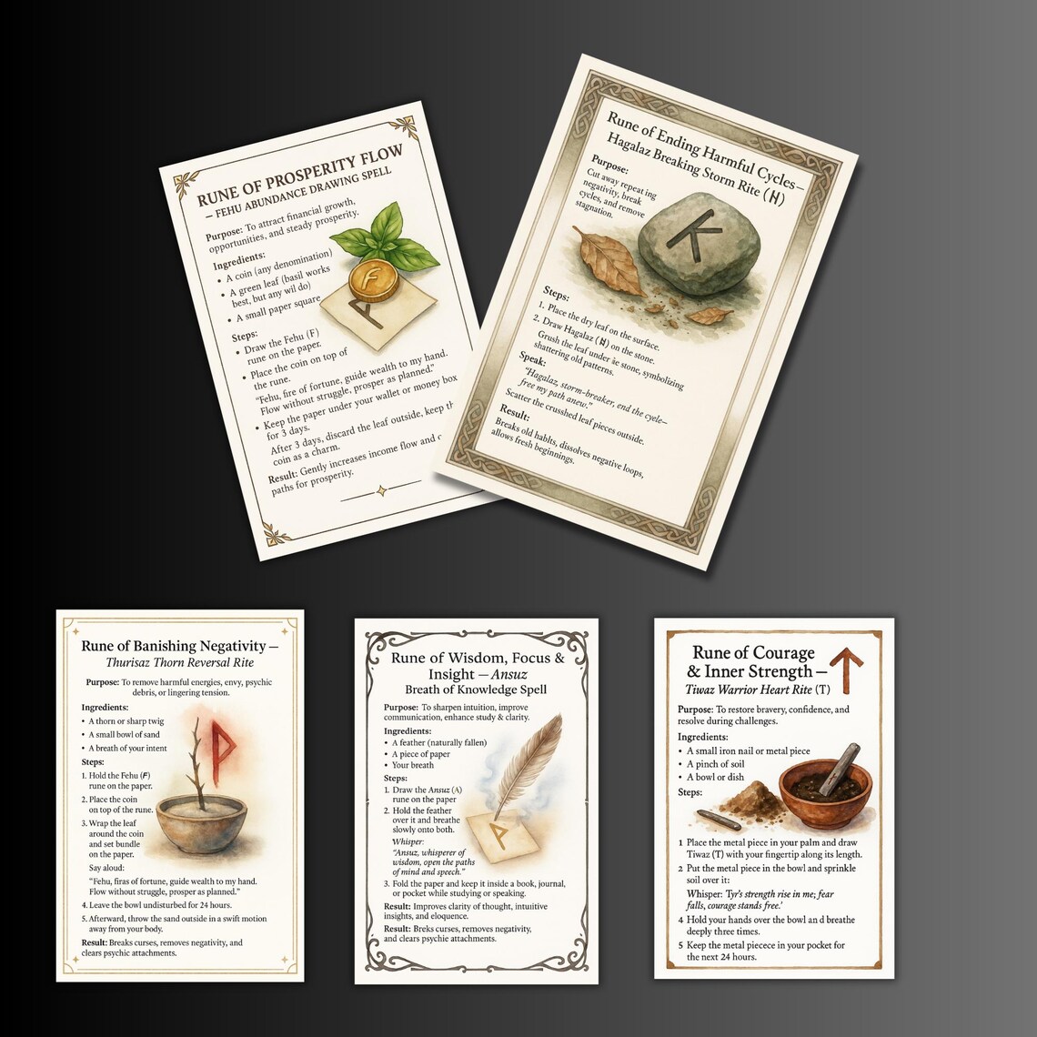 Rune Spell Book, Rune Magic Printable, Runes List, Rune Guide, Meanings ...