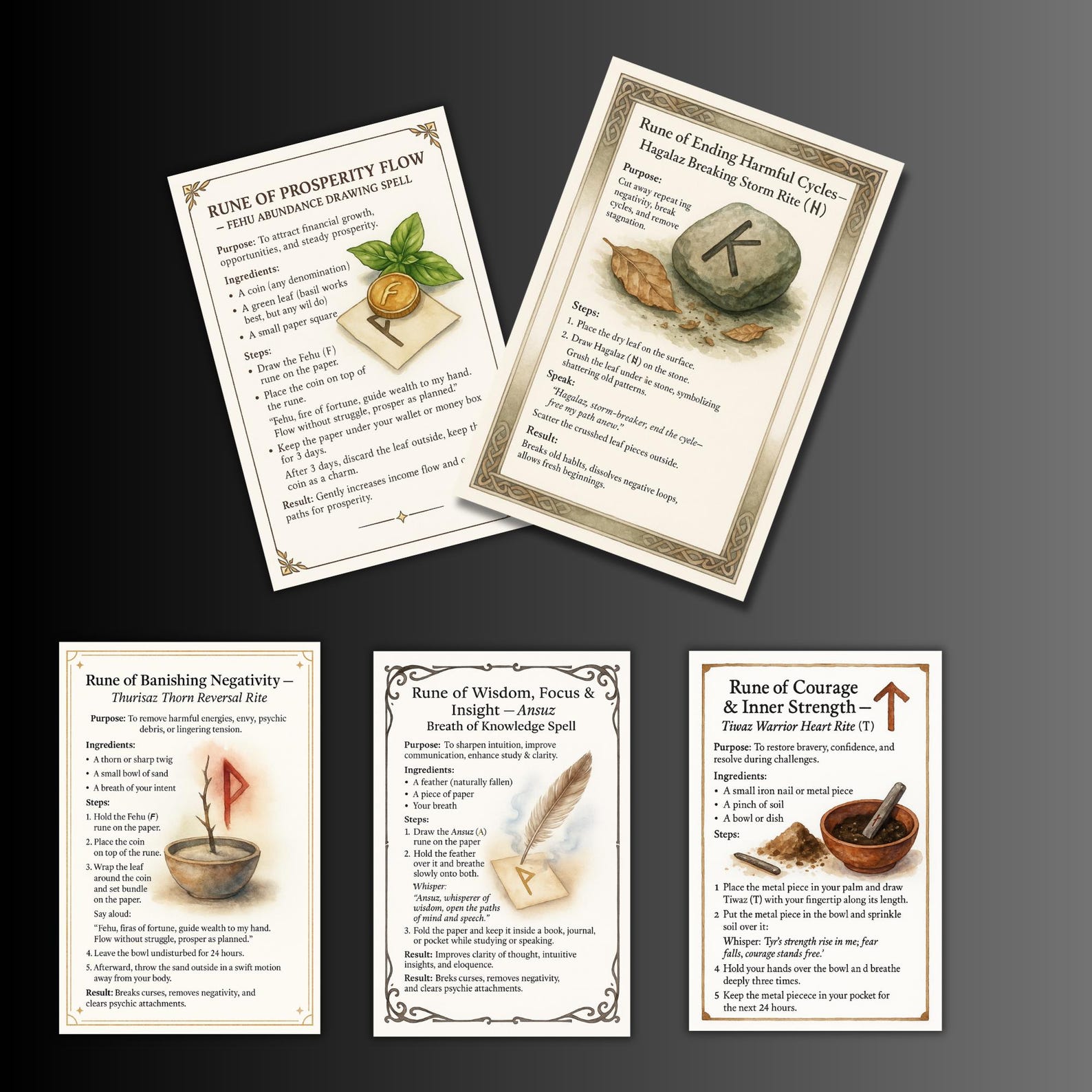 Wizard Spell Runes Rune Spell Book, Rune Magic Printable, Runes List, Rune Guide, Meanings ...