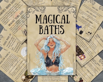 Incantesimi segreti per il bagno di magia, libro di incantesimi di stregoneria, grimorio stampabile, libro delle ombre, Wicca, pagine BOS, libro di incantesimi di stregoneria