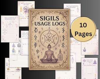 Sigils Usage Logs | Digital Grimoire | Sigil Planner Pages | Sigil Magic BOS Journal | Sigil Magick | Witch Worksheet tracker
