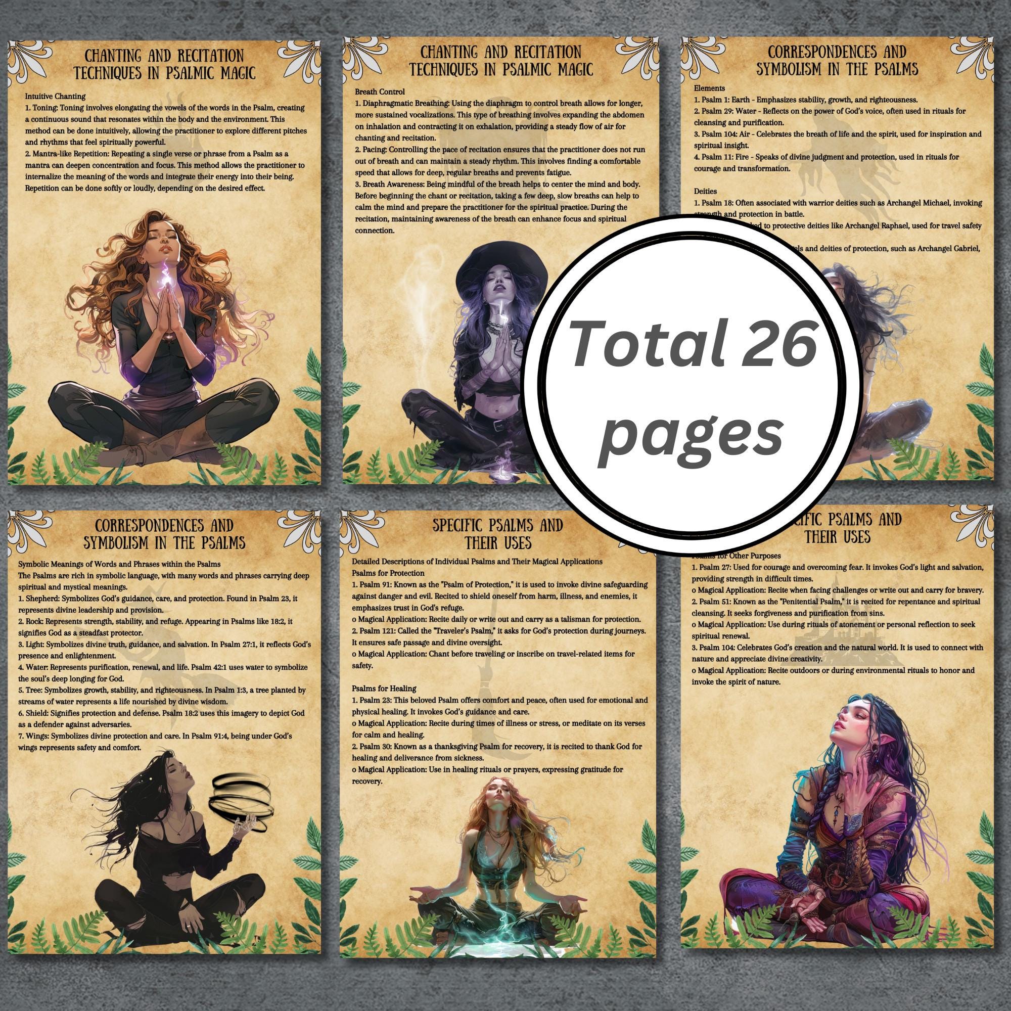Psalms Grimoire Pages, Prayers, Chants, Book of Shadows, Invocation ...