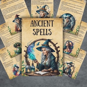 Secret Ancient Spells, Grimoire pages, Printable book of shadows, wicca, spell download, old rituals, witchy witchcraft, BOS pages