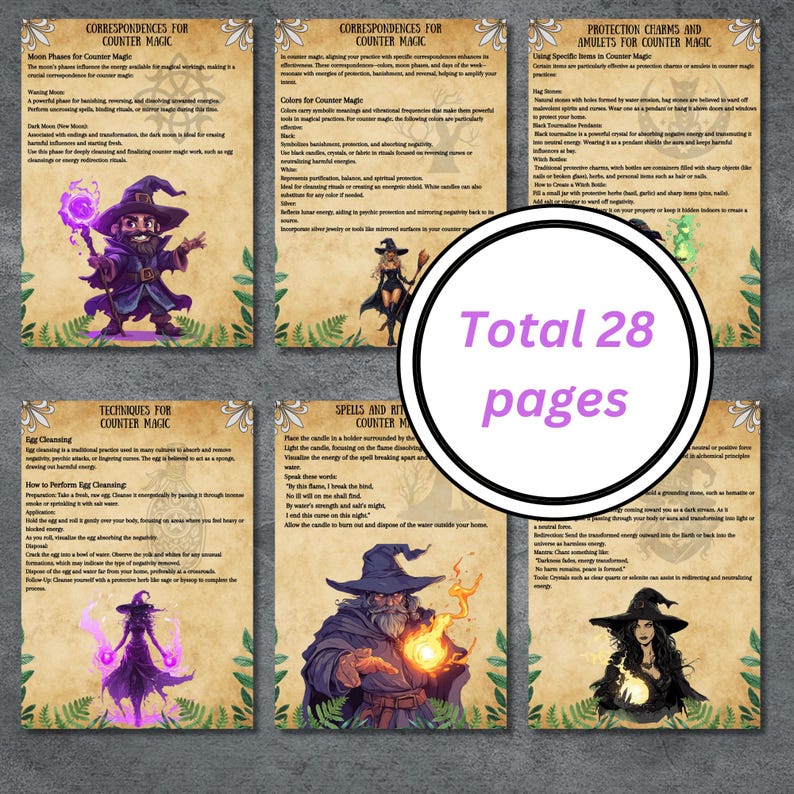 Secret Counter Magic Witch Pages, Grimoire, Wicca Book of Shadows ...