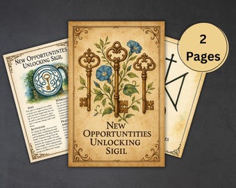 New Opportunity Sigil, Magical Sigil for success, luck, sigils grimoire insert, spell, ritual, sigil activation, uses, guide