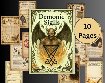 Pagine del grimorio dei sigilli demoniaci segreti, diario delle streghe, libro delle ombre, magia dei sigilli demonologici, Goetia, rituali, pagani, BOS