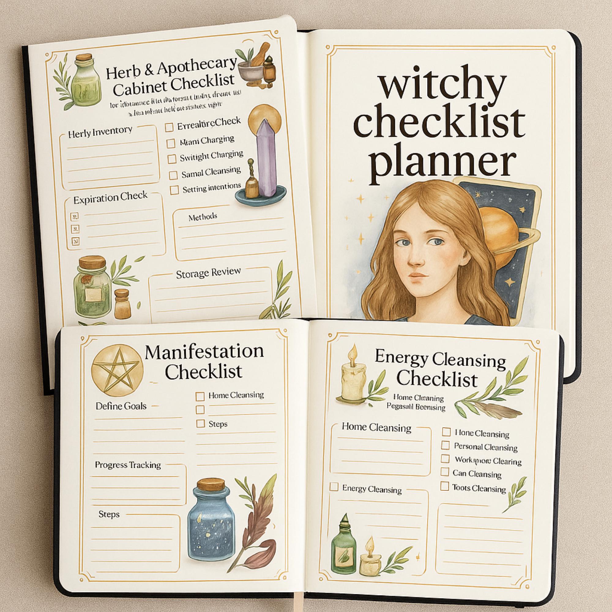 Witchcraft Checklist Download, Daily Planner Pages, Grimoire Journal ...