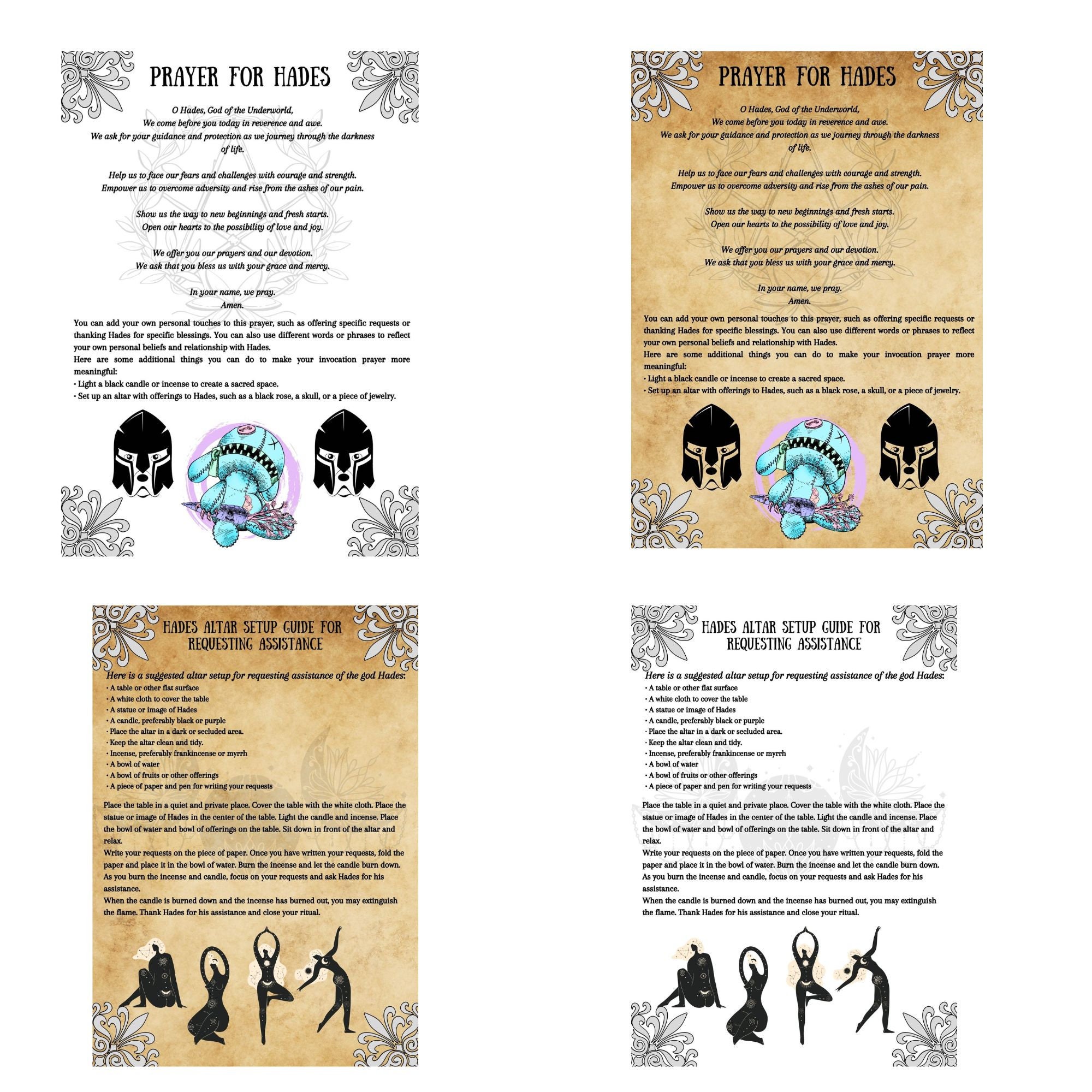 Hades Altar Guide, Grimoire Pages, Printable Hades Invocation, Rituals ...