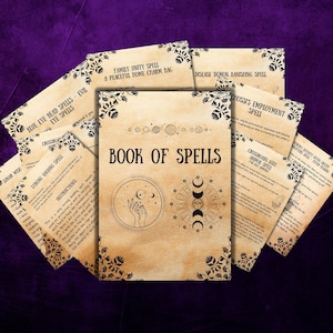 Ultimate Book of spells Pages, czarownictwo czarownica książka, strony Book Of shadows, początkujący Grimoire, okultyzm, pogaństwo, rytuały