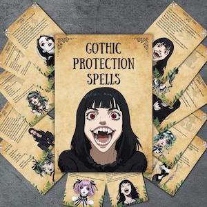 Secret Gothic protection spells, Grimoire pages, Book of shadows, protection magic spell, Witchcraft, pagan, rituals, Witchy BOS