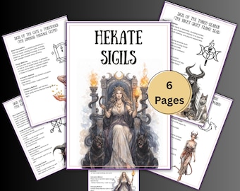 Pagine dei sigilli della dea della stregoneria Ecate, Grimorio, Simboli di Ecate al crocevia, Stregoneria, Rituali di Ecate, Offerte, pagano oscuro, Guida ai sigilli