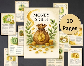 Secret Money Sigils Bundle, grimoire pages, Abundance book of shadows, sigil, prosperity spells, rituals, occult, printable witch journal