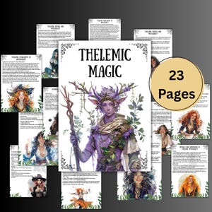 Strony grimoire magii thelemicznej, księga cieni Aleistera Crowleya, rytuały thelema, czary, wicca, okultyzm, Witchy do wydrukowania, strony BOS