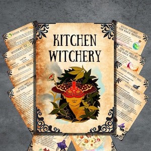 Kitchen witchery grimoire pages, Printable book of shadows page, grimoire, Wicca, Beginner witchcraft, kitchen witch printables, BOS