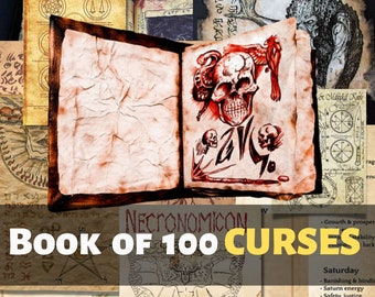 100 Powerful Curses Spell Book, Rare wicca witchcraft book, Waite, Antique Occult, Dark arts, pagan, Witchy Beginner spell Books