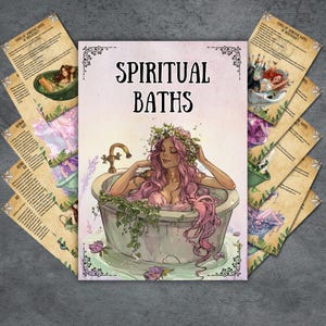 Grimoire om hemliga andliga bad, sidor om skuggornas bok, ritualbad, magiskt bad, rening, häxrecept, häxkonst, wicca, BOS-sidor