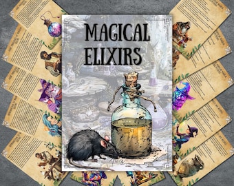 Witchcraft Elixir Grimoireseiten, Zaubertränke, Wicca Buch der Schatten, Elixir Rezepte, Rituale, Anfänger Hexe, Zaubertränke, BOS