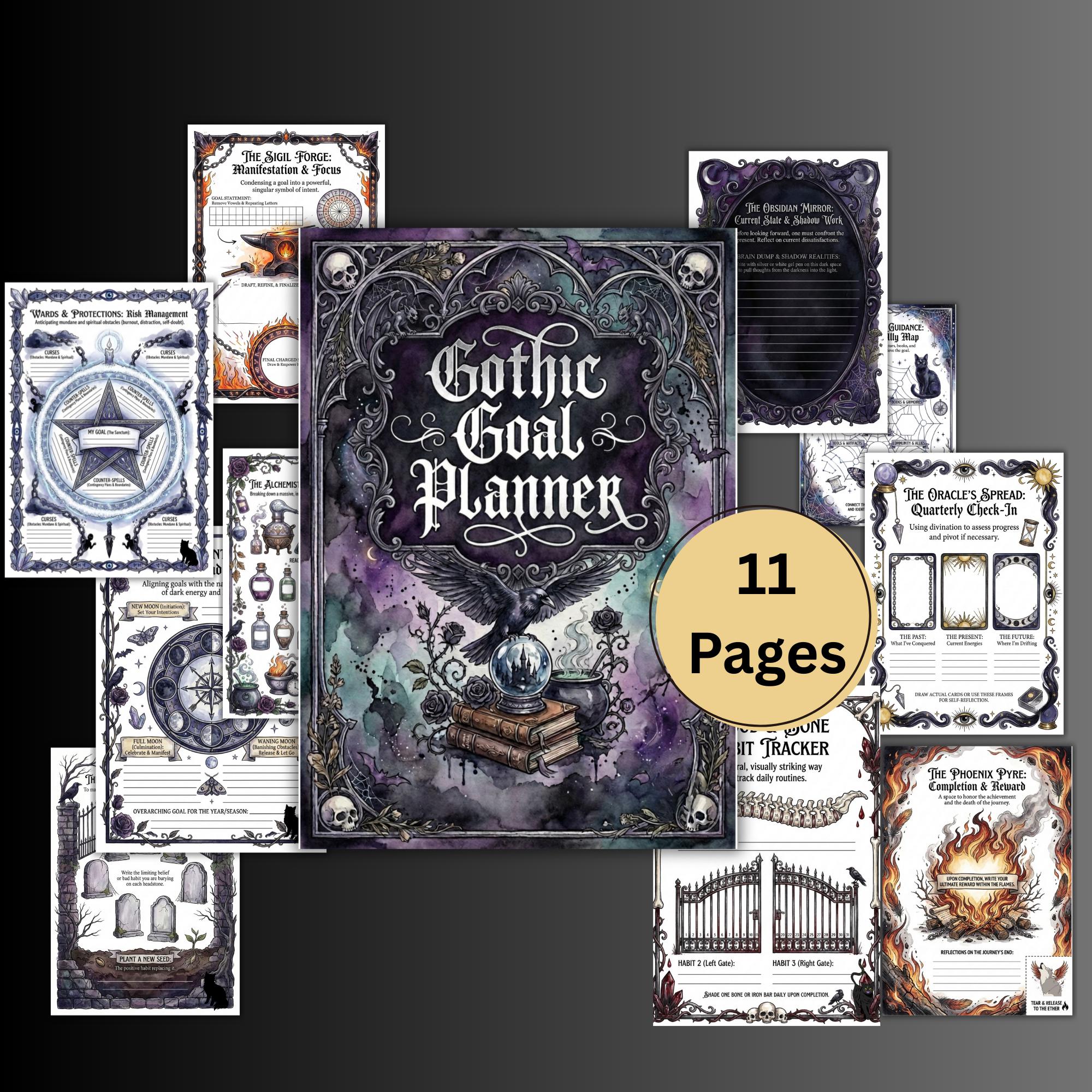 Planner Ritual Gothic Goal Planner, Witchy Planner, Grimoire Digital Journal ...