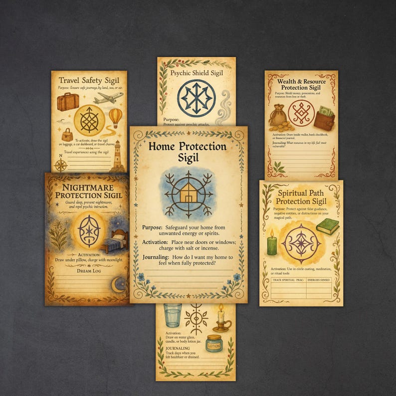 Magick Ritual Rites Sigils Witchcraft Protection Magic Sigil Pages, Grimoire, Book of Shadows ...