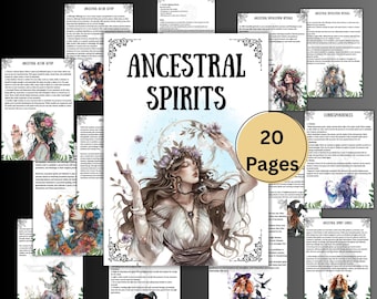 Pages de grimoire sur les esprits ancestraux, livre des ombres pour débutant, païen, sorcellerie imprimable, occulte, rituels ancestraux, sorcellerie, BOS