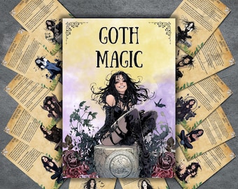 Pages de sorcières gothiques, lot de grimoire, sorcellerie imprimable, livre des ombres, wicca, bases, païen, rituels, sorcellerie, débutant, BOS