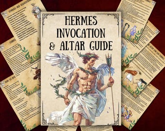 Greek god hermes altar, Grimoire pages, prayers , book of shadows, Witchcraft Wicca, hermes rituals, Printable Grimoire, BOS, mercury god