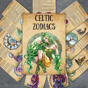 Páginas do Grimório do Zodíaco Celta Secreto, Livro das Sombras Wiccan, rituais celtas, Astrologia, Pagão, bruxaria, bruxaria, páginas BOS