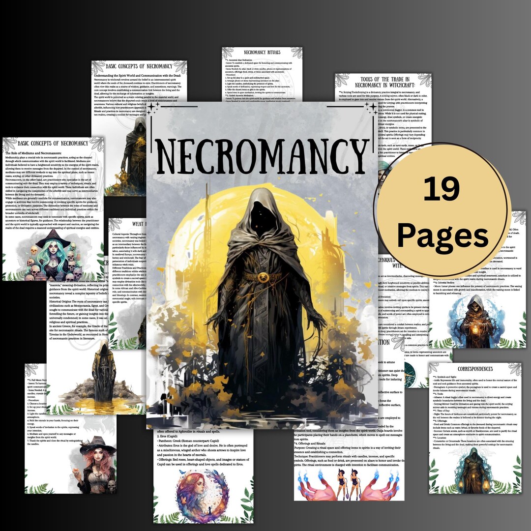 Necromancy Ritual Secret Necromancy Grimoire Pages, Witchcraft Book of Shadows, Magic ...