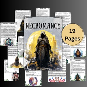 Secret Necromancy grimoire pages, Witchcraft Book of shadows, magic, Necromancy Rituals, Pagan, Witchy Printable, BOS pages image 1