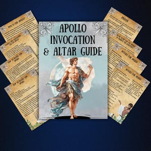 Greek God Apollo Altar, prayer, invocation, altar guide, grimoire pages, printable book of shadows, apollo rituals, Beginner witchcraft