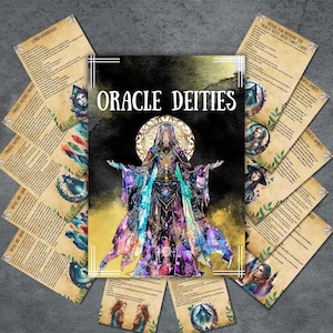 Oracle deities grimoire pages, printable deities, book of shadows, magic rituals, oracle, wicca, beginner witchcraft, BOS pages
