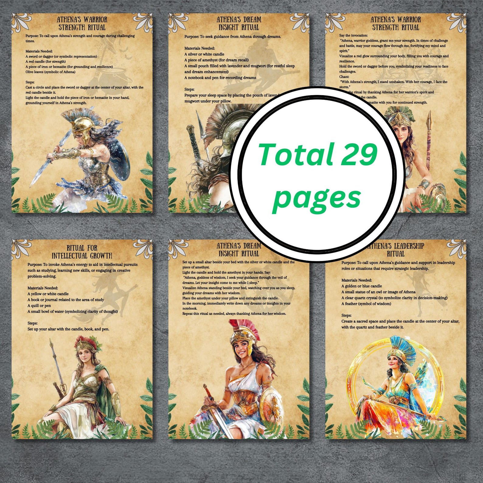 Greek Goddess Athena Rituals, Prayers, Invocation, Wicca Grimoire Pages ...