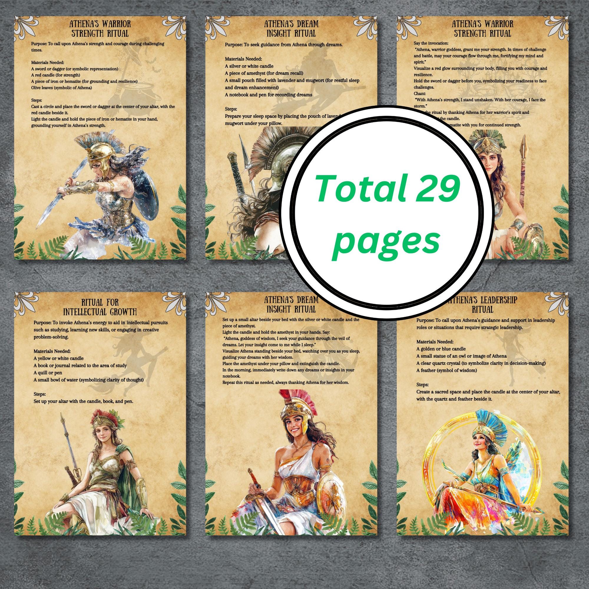 Greek Goddess Athena Rituals, Prayers, Invocation, Wicca Grimoire Pages ...