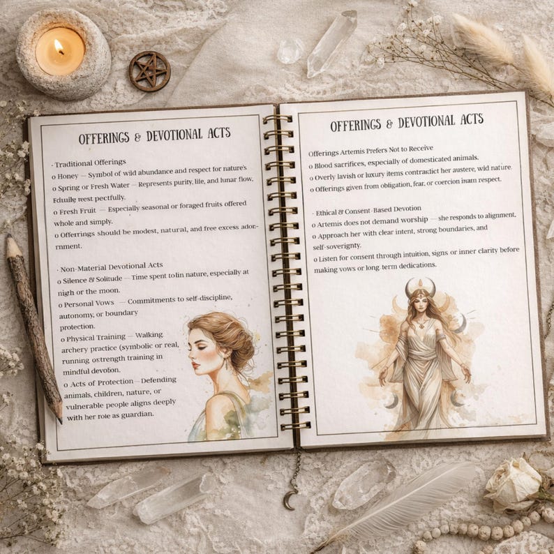 Greek Goddess Artemis Altar, Prayer, Invocation, Grimoire Pages ...