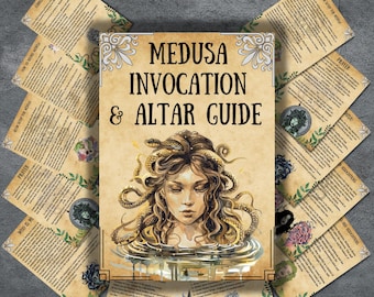 Secret medusa altar, prayer, invocation, Altar guide, Printable Grimoire pages, witchcraft wicca, pagan medusa Profile, Baby witch, BOS