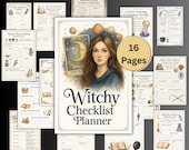 Witchcraft Checklist Download, Daily Planner Pages, Grimoire Journal, Digital witch planner, schedule, Spell, Witchy, Magic Checklist