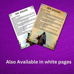 Secret Crows Grimoire Pages, Wiccan Book of Shadows, Crows Rituals