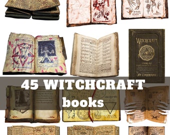 45 witchcraft books bundle, beginner witch, occult books, grimoire, book of shadow pages, witchy spellbook