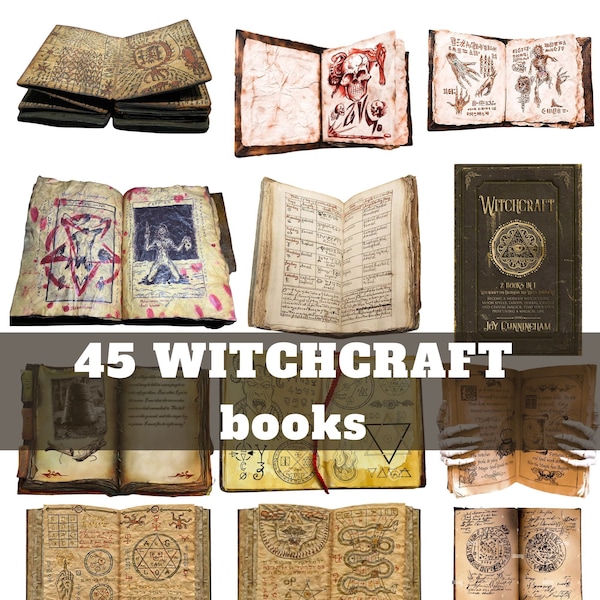 45 witchcraft books bundle, beginner witch, occult books, grimoire, book of shadow pages, witchy spellbook