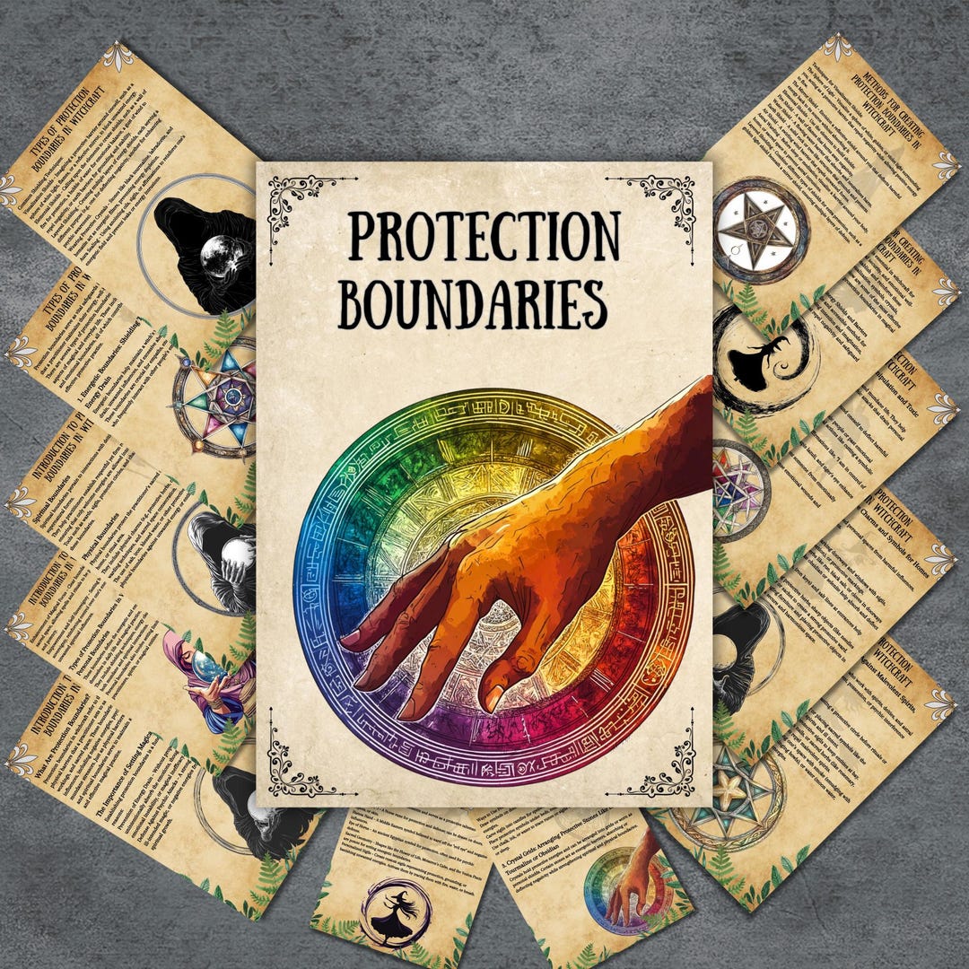 Protection Boundaries Witch Pages, Printable Grimoire, Book of Shadows ...
