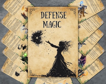 Defense Magic Grimoire Pages: Witchcraft Protection Spells (Digital Download)