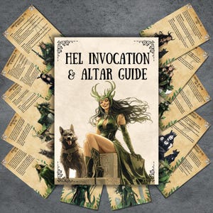 Norse goddess hel altar guide, prayer, invocation, grimoire pages, Hel rituals, statue, book of shadows, witchcraft, Deity BOS
