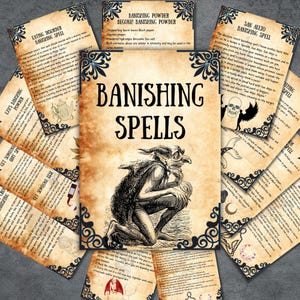 Banishing spells bundle, wicca magic, witchcraft book of shadows pages, spell book, BOS pages