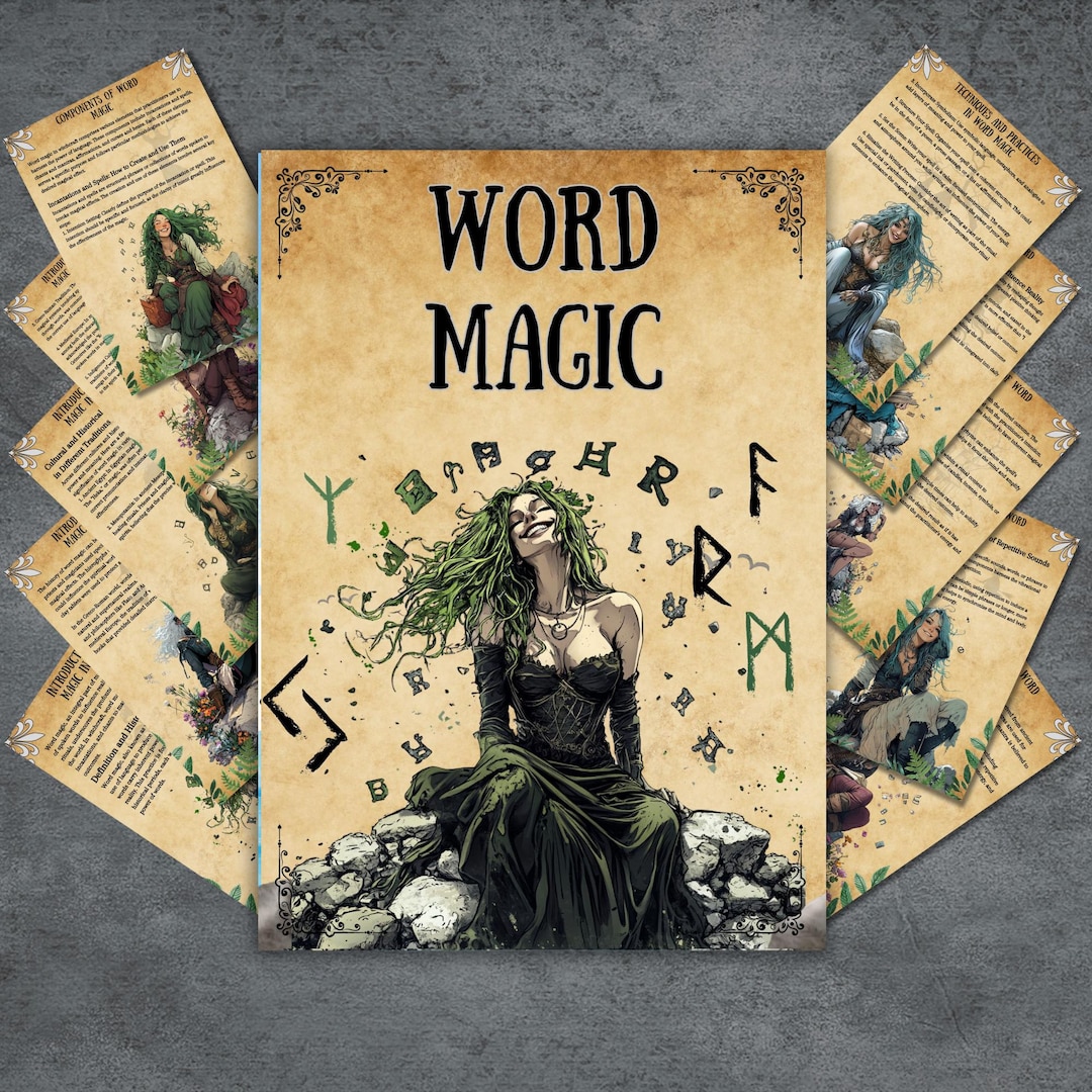 Secret Word Magic Grimoire Pages, Witchcraft, Book of Shadows, Wicca