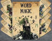 Secret Word magic grimoire pages, witchcraft, Book of shadows, wicca, witchy words, rituals, pagan, baby witch, printable BOS