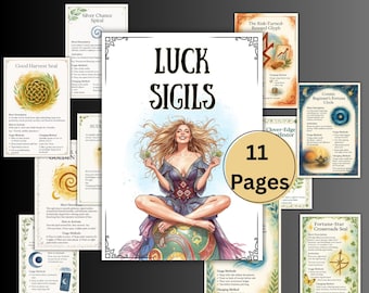 Secret Luck Sigils pages | Good Fortune Sigil grimoire | Sigil Cheat Sheet | Magical Witchy Journal, Printable, BOS pages