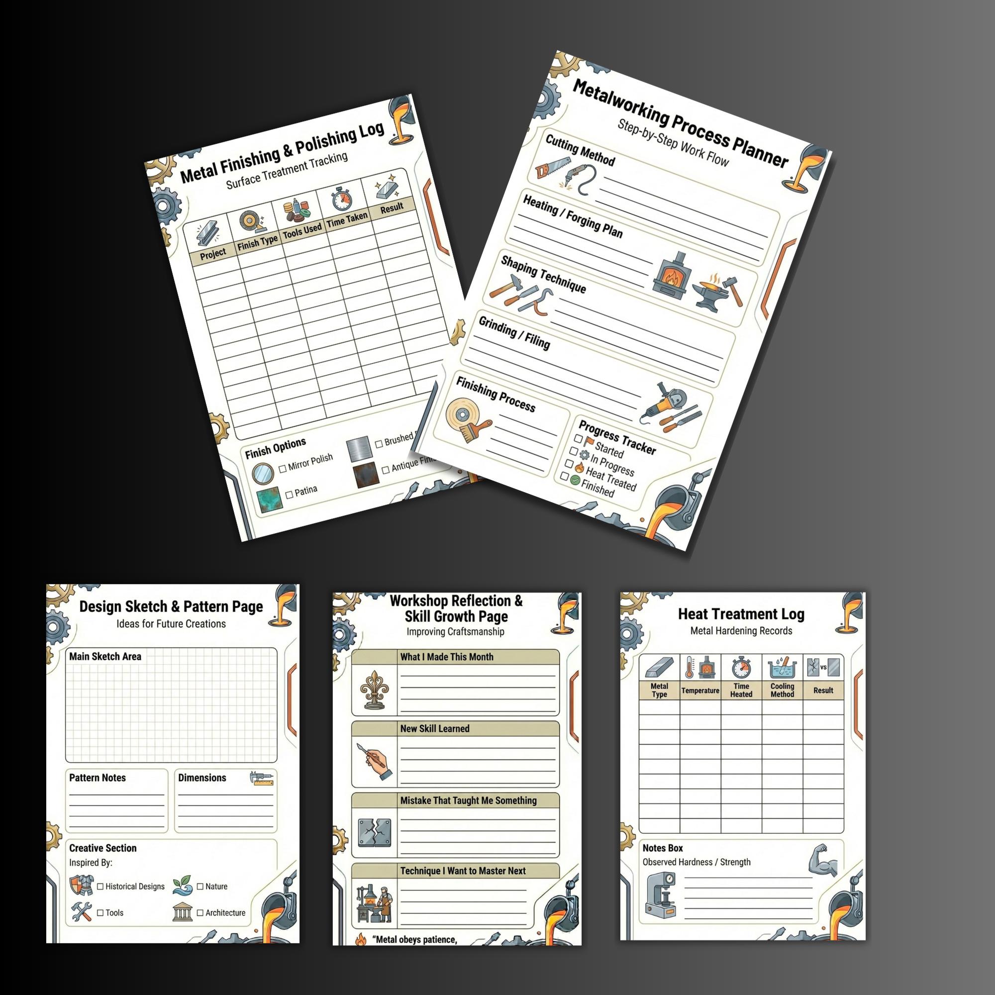 Metal Working Project Planner, Daily Metal, Inventory Log, Material ...
