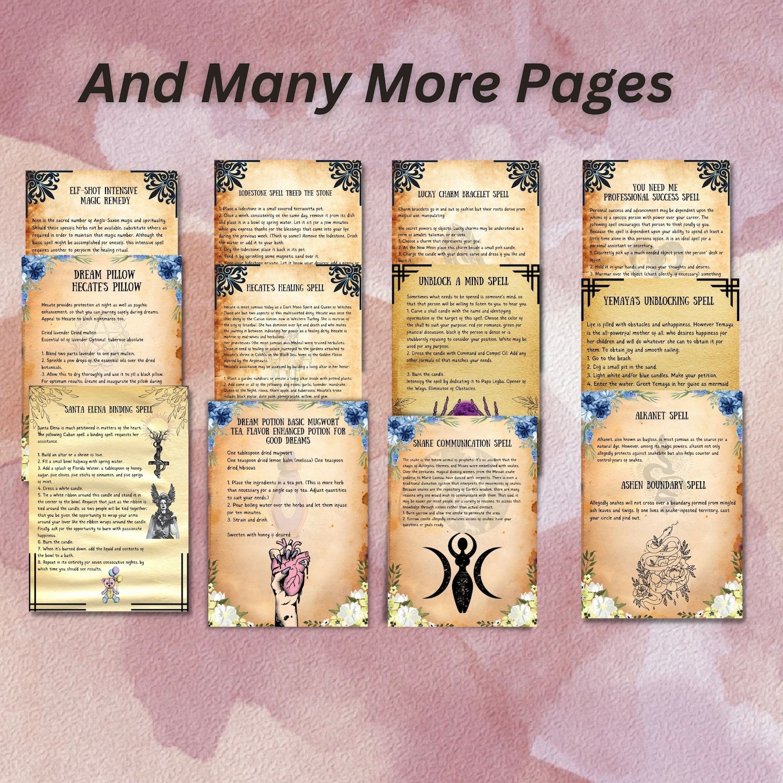 Spring Pagan Spells Super Spells Pages, Witchy Grimoire, Spell Book, Printable Witchcraft ...