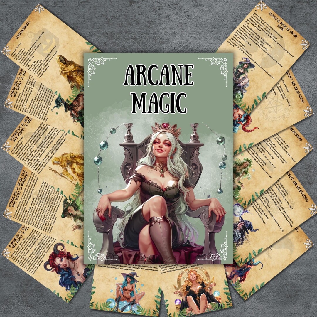 Arcane Magic Pages, Printable Witchcraft, Arcane Spells Sheets, Rituals ...