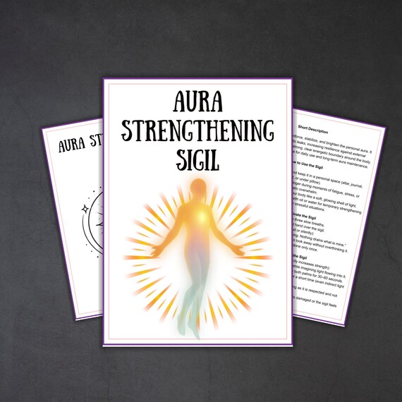 Strong Aura Sigil, Grimoire Page, Printable Sigil Magick, Aura, Ritual, Spell, Strengthen Aura, witchcraft, Beginner Witch BOS Sigils