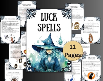 Kit Livro de Feitiços da Sorte Secreta, Magia Wicca da Sorte, Feitiços de bruxaria para imprimir, rituais, Páginas de Grimório, Livro das Sombras para iniciantes, Bruxaria